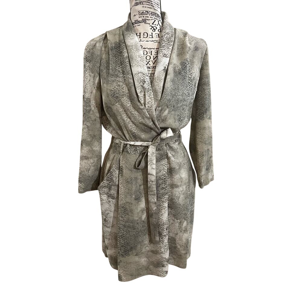 Wilfred animal print wrap mini dress size zero 0